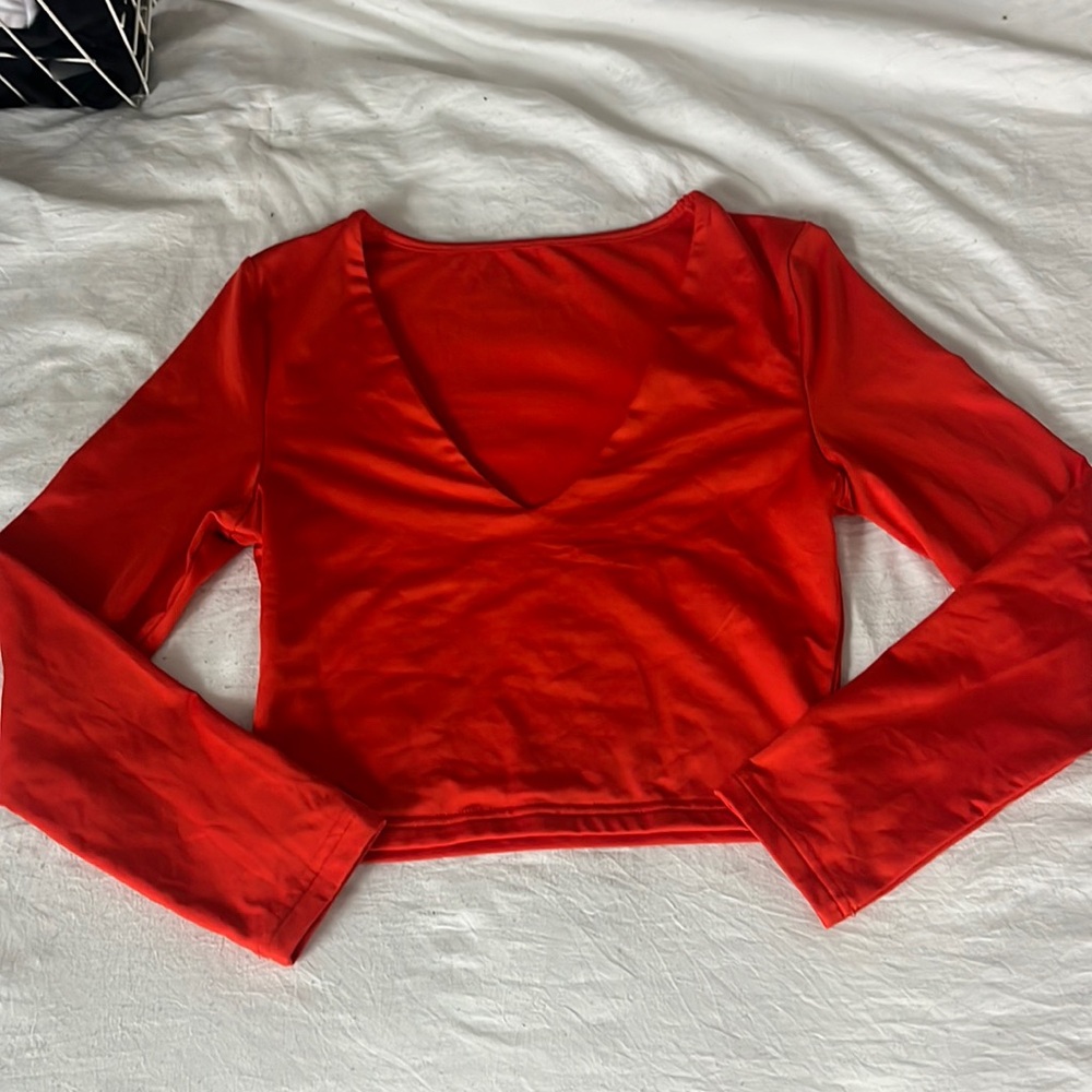 Burnt Orange Long Sleeve Shirt, XS